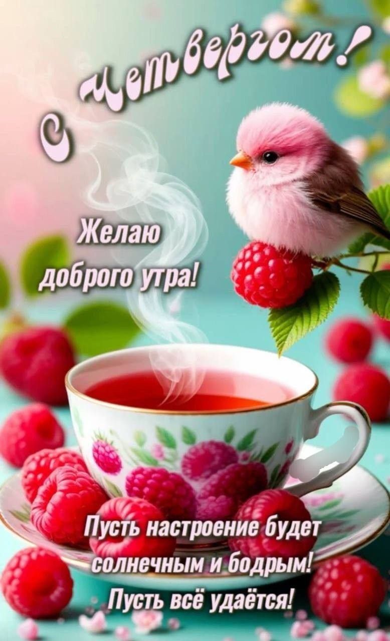 С четвергом! Желаю доброго утра! Пусть настроение будет солнечным и бодрым! Пусть всё удаётся!