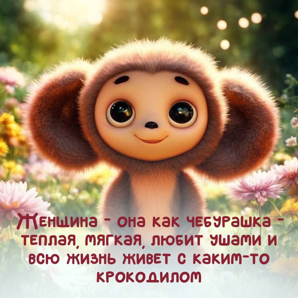 Женщина - она как чебурашка - теплая, мягкая, любит ушами и всю жизнь живет с каким-то крокодилом
