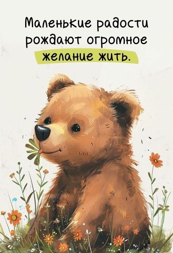 Маленькие радости рождают огромное желание жить.