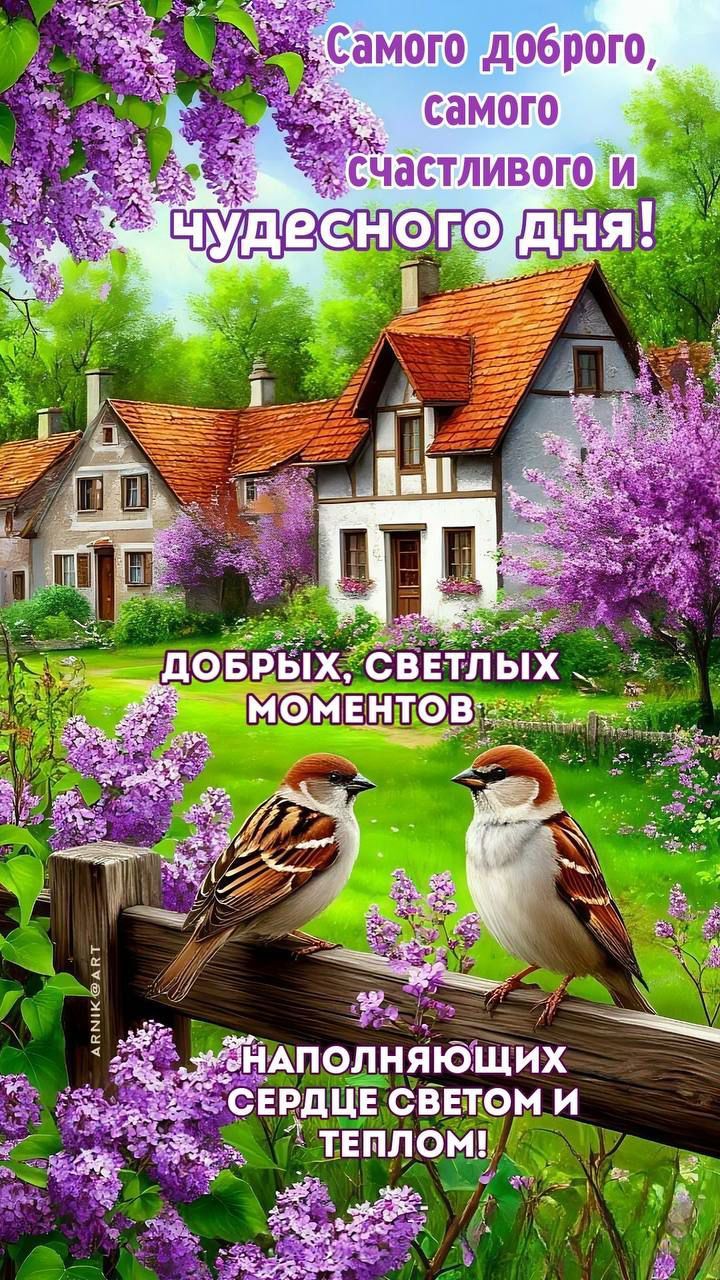 Самого доброго, самого счастливого и чудесного дня!
ДОБРЫХ, СВЕТЛЫХ МОМЕНТОВ
НАПОЛНЯЮЩИХ СЕРДЦЕ СВЕТОМ И ТЕПЛОМ!