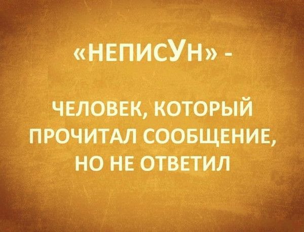 «НЕПИСУН» - ЧЕЛОВЕК, КОТОРЫЙ ПРОЧИТАЛ СООБЩЕНИЕ, НО НЕ ОТВЕТИЛ