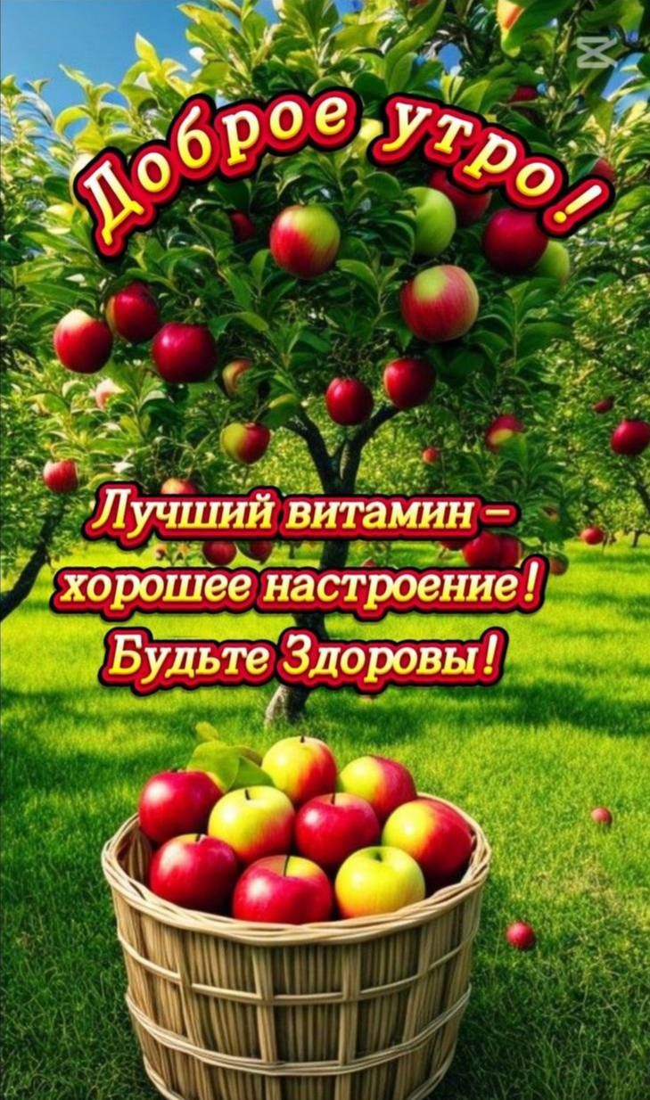 Доброе утро!
Лучший витамин – хорошее настроение!
Будьте Здоровы!