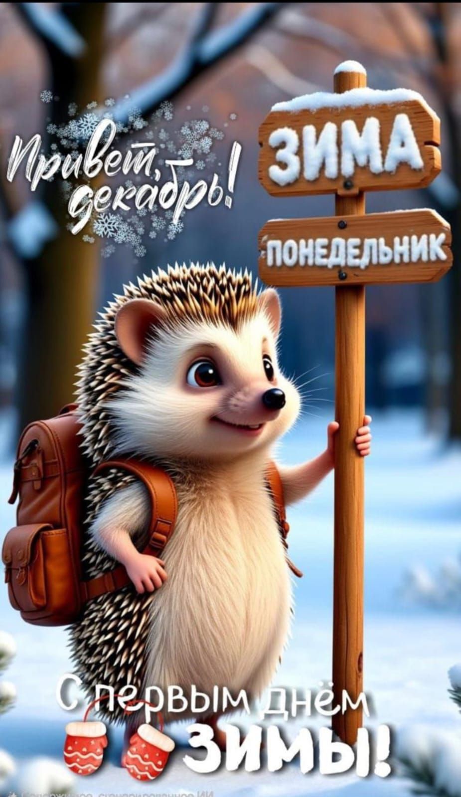 Привет, декабрь! ЗИМА. С первым днем ЗИМЫ!