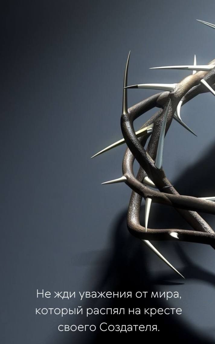 Не жди уважения от мира, который распял на кресте своего Создателя.