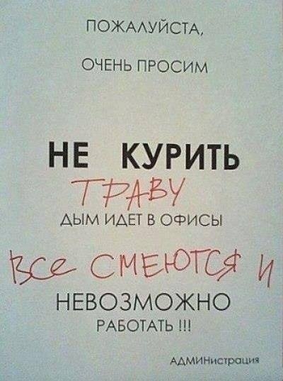 ПОЖААУЙСТА ОЧЕНЬ ПРОСИМ не курить тщёу АЫМ ИАЕТ В ОФИСЫ сивого И НЕВОЗМОЖНО РАБОТАТЬ ААМИНцШРОция
