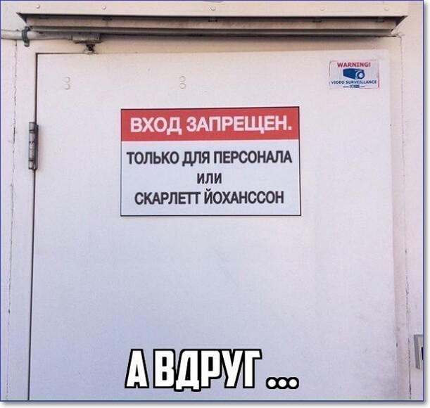 ВХОД ЗАПРЕЩЕН только для ПЕРСОНАЛА или СКАРЛЕГТ йохшссон Ш и