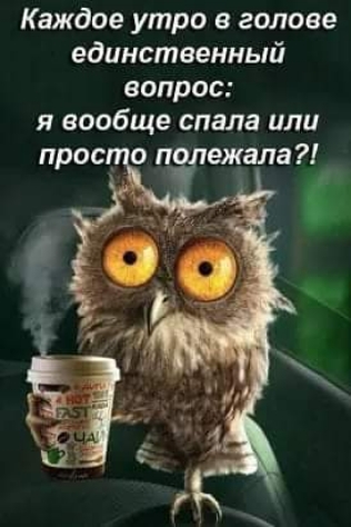 Каждое утро в голове единственный вопрос я вообще спала или прос п ежала
