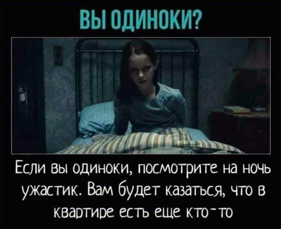 ВЫ ОДИНОКИ Если вы одиноки посмотрите на ночь ужастик Вам будет казаться что в квартире естъ еще кто то