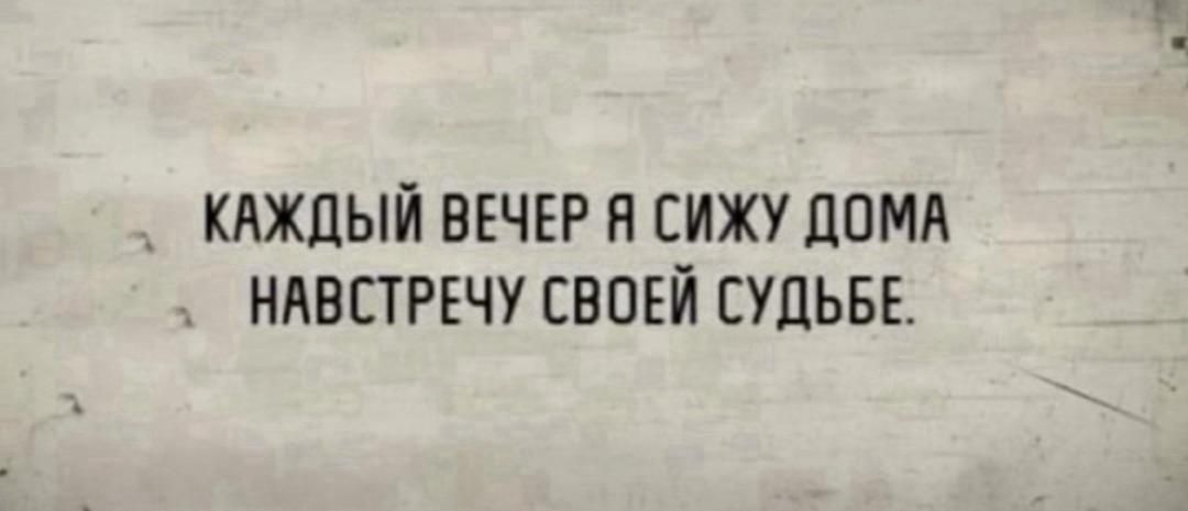 КАЖДЫЙ ВЕЧЕР Я СИЖУ ДОМА НАВСТРЕЧУ СВОЕЙ СУДЬБЕ