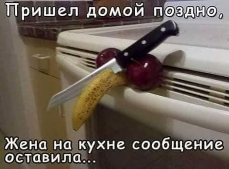 ігришел домой пэжвЮо Жена на кухне сообщен ине ОСТОВИЛО