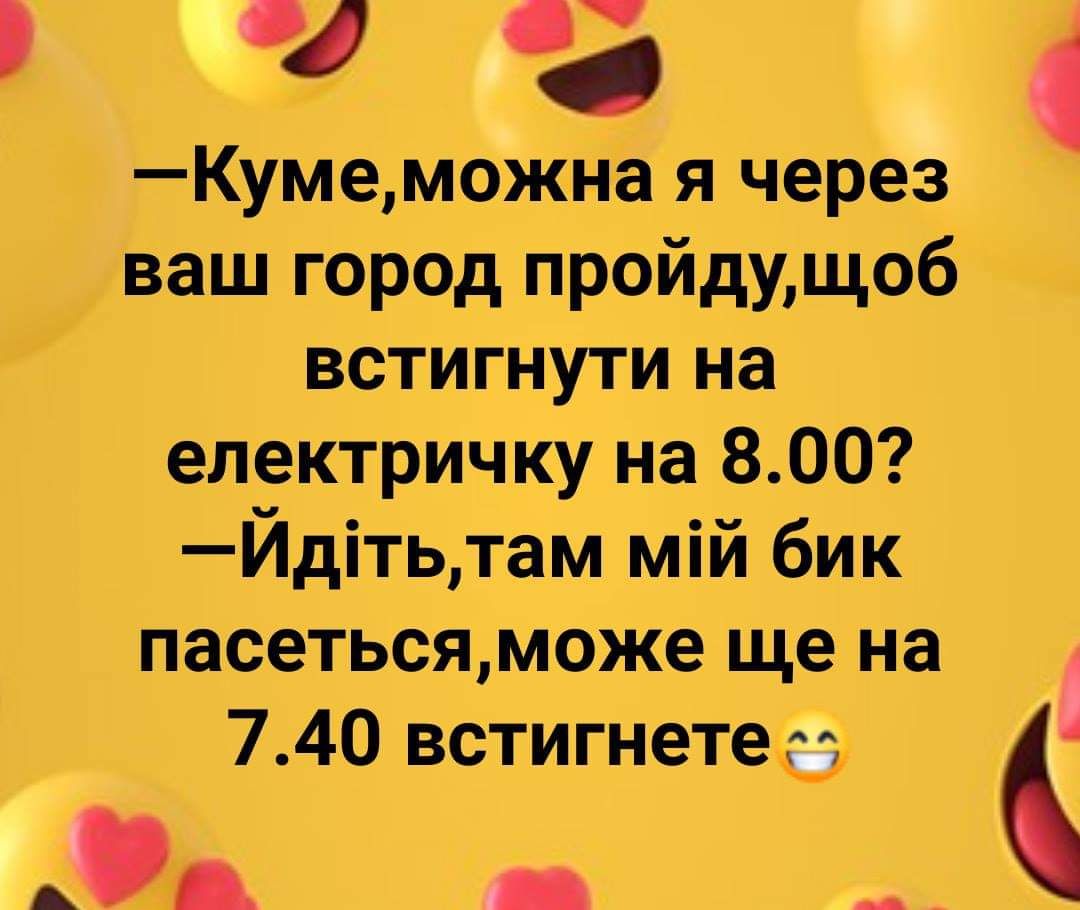 ч а Кумеможн іа я через ваш город пройдущсб встигнути на электричку на 800 Йдітьтам мій бик пасетьсяможе ще на 740 встигнетеЮ А _