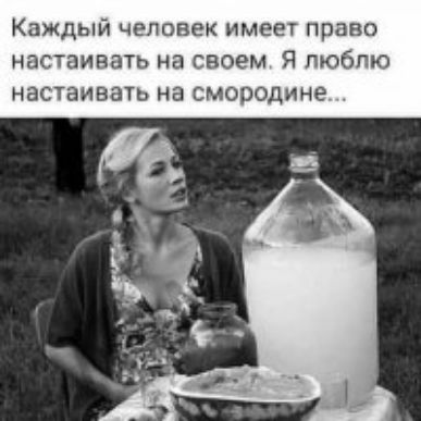 Каждый ЧЕЛОВЕК ИМЕЕТ право настаивать на своем Я любпю настаивать на смородине