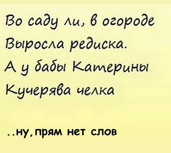 Во саду Аи б огороде Выросш редиска А бабы Катерины Кучеряба чеАка ну прям нет слов