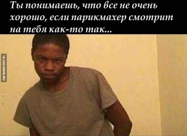 Ты понимаешь что Все не очень хорошо если парикмахер смотрит на тебя как то так