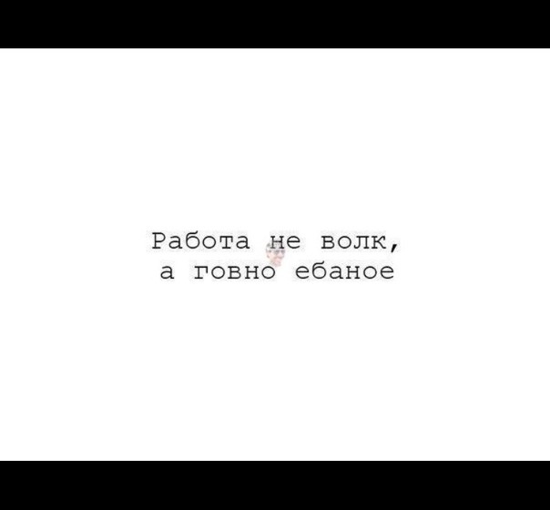 Работа не волк а говно ебаное