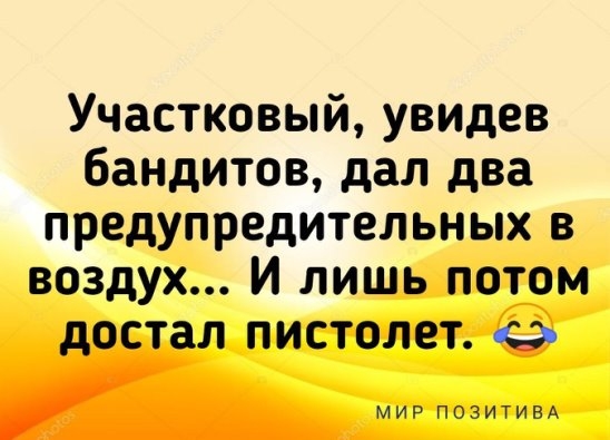 Участковый увидев бандитов дал два предупредительных в воздух И лишь потом достал пистолет эй МИР ПОЗИТИВА