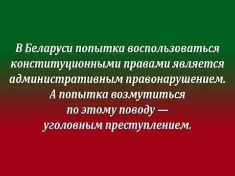 В Беларуси попытка воспользоваться конституционными правами является административным правонарушением А попытка возмутиться по этому поводу уголовным преступлением