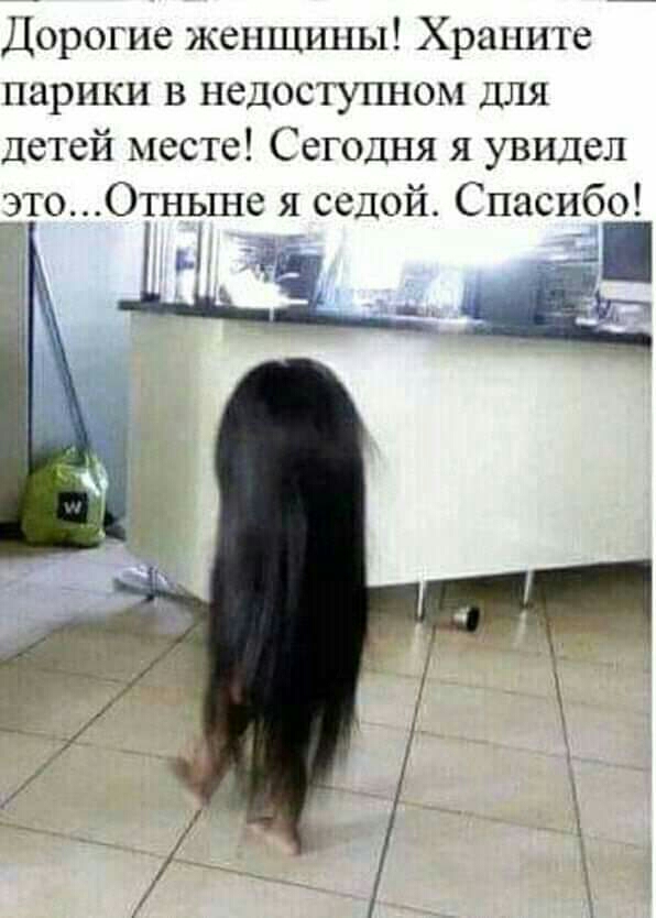Дорогие женщины Храните парики в недоступном для Детей месте Сегодня я увидел _э_то Отныщ я седой Спасибо