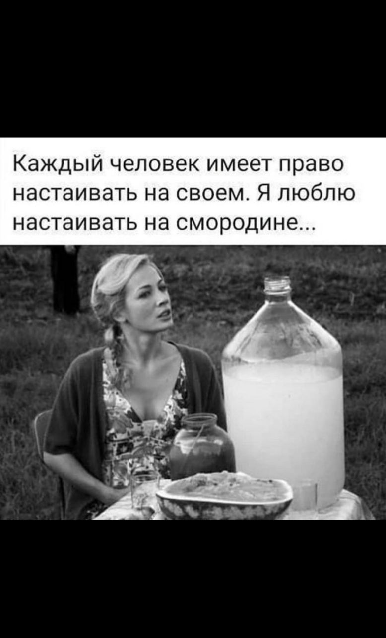 Каждый человек имеет право настаивать на своем Я люблю настаивать Нд СМОРОДИНЭ