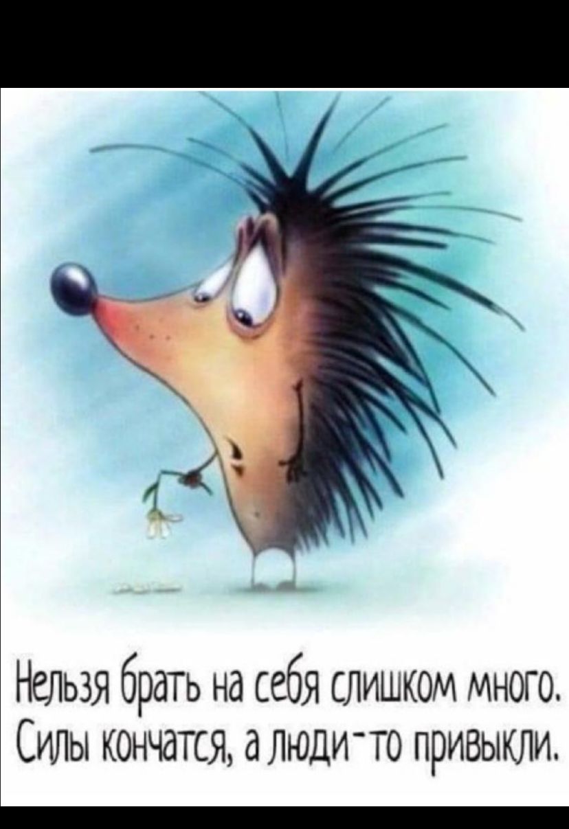 Ньзя брать на себя слишком много Силы кончатся алюдито привыкли