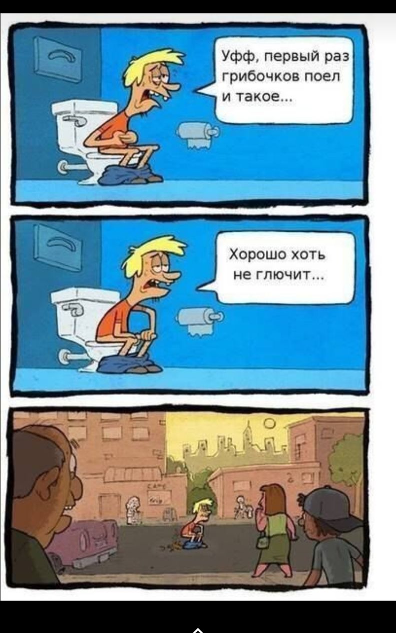 Уфф первый раз грибочков поел и такое Хорошо хоть не глючит