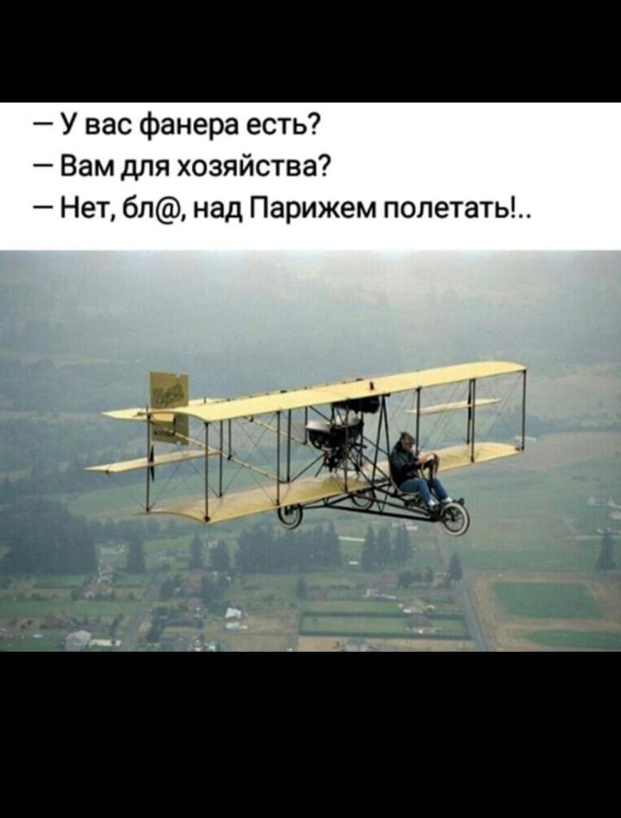 У вас фанера есть Вам для хозяйства Нет 6л над Парижем полетать