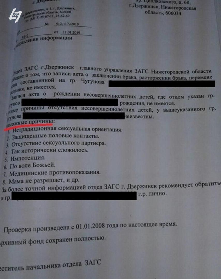 шт Р шиитском 68 мыш П и зщ нпщмв облвоюзц п ишшо С г зе ЭАГ Д ржипск главно упр стом что записи акта снип ЗАГС Нижсюродской области ВНИИ 333 Щ ИЯ с к о рождении песовс ршспиолетиих детей где отцом Укш гр л Я причины ОТСГСТШЯ НЕЧТО РдЩШЯ е имеется ершсшюлшиих детей у вышеуказанного гр нова _ ЧСИШсстны не ичин радицнонпяая сексуальная ориентация Защищенные ПОЛОВЫС КОПТЦРПЬЬ _ огсутствнс ссксугшьнег