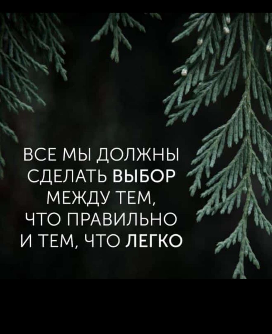 ВСЕ МЫ ДОЛЖНЫ СДЕЛАТЬ ВЫБОР МЕЖДУ ТЕМ ЧТО ПРАВИЛЬНО И ТЕМ ЧТО ЛЕГКО