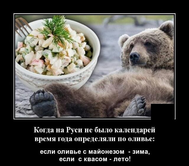 Когда на Руси не было календарей время года определяли по оливье если оливье с майонезом зима если квасом лето