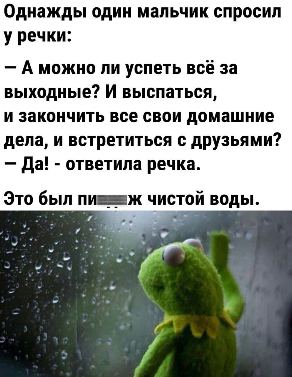 Однажды один мальчик спросил у речки А можно ли успеть всё за выходные И выспаться и закончить все свои домашние дела и встретиться с друзьями да ответила речка Это был пиж чистой воды