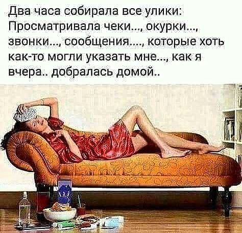 два часа собирала все улики Просматривала чеки окурки звонки сообщения которые хоть как то магпи указать мне как я вчера добралась домой