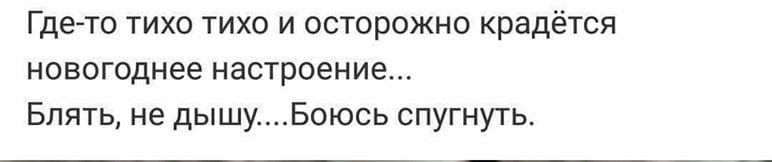 Гдето тихо тихо и осторожно крадётся новогоднее настроение Блять не дышуБоюсь спугнуть