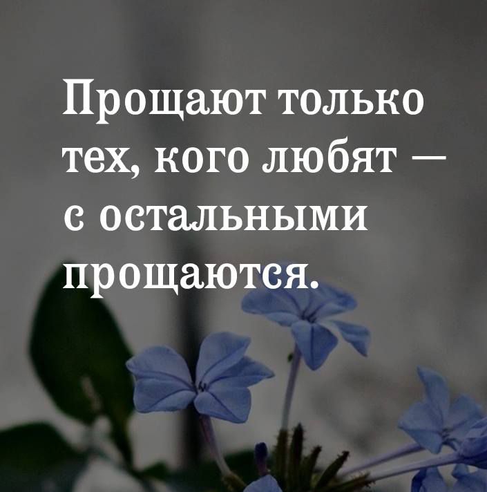 Прощают только тех кого любят с остальными прощаются
