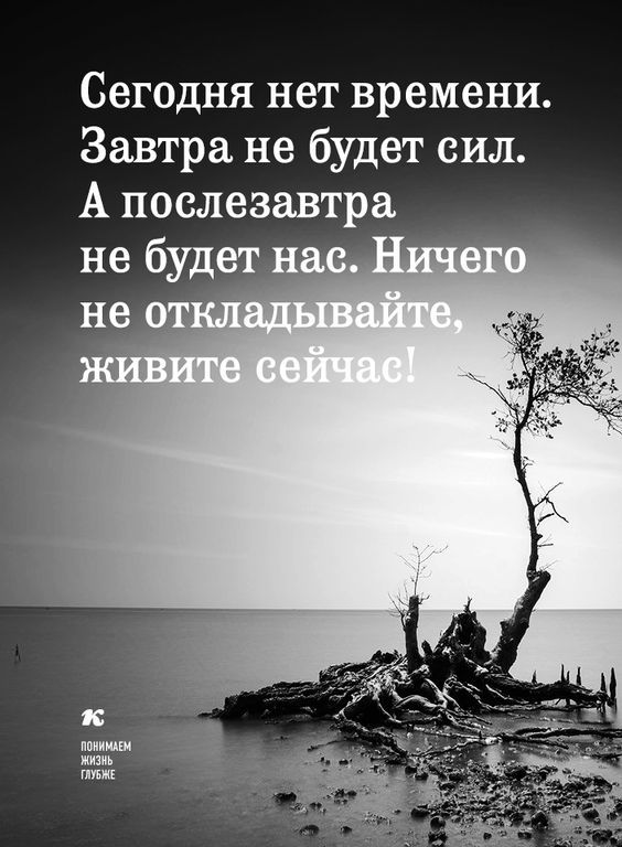 Сегодня нет времени Завтра не будет сил А послезавтра не будет н