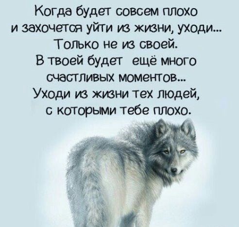 Когда будет совсем плохо и захочется уйти из жизни уходи Только не ув своей В твоей будет ещё много мастливых моментов Уходи из жизни тех людей с которым тебе плохо