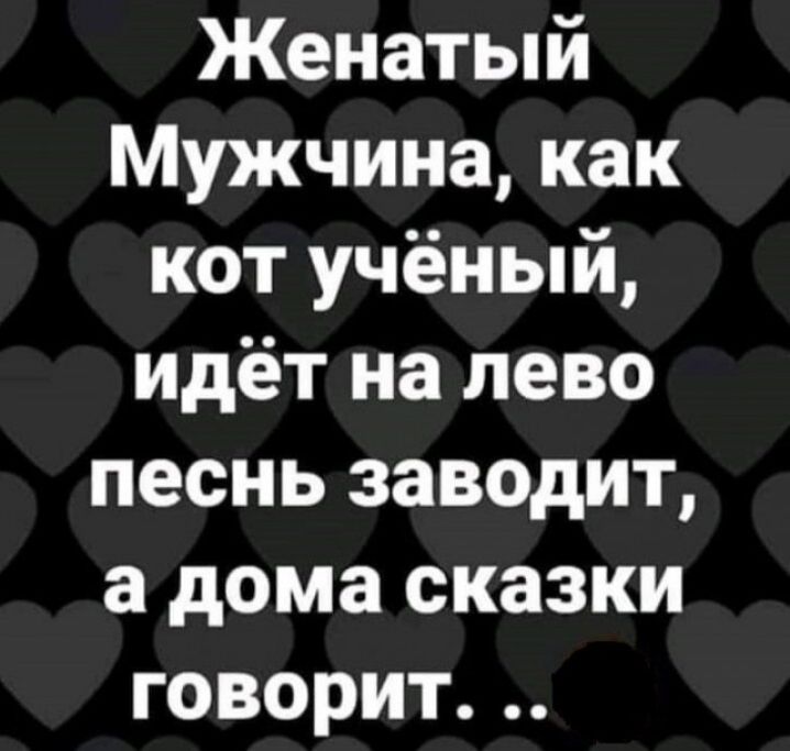 Женатый Мужчина как кот учёный идёт на лево песнь заводит а дома сказки говорит