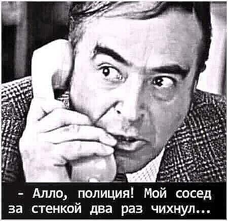 Алло полиция Мой сосед за стенкой два раз чихнул