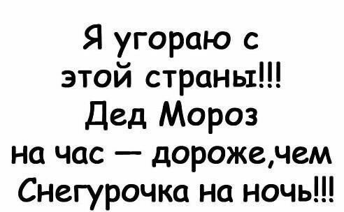 Я угораю с этой страны Дед Мороз на час дорожечем Снегурочка на ночь