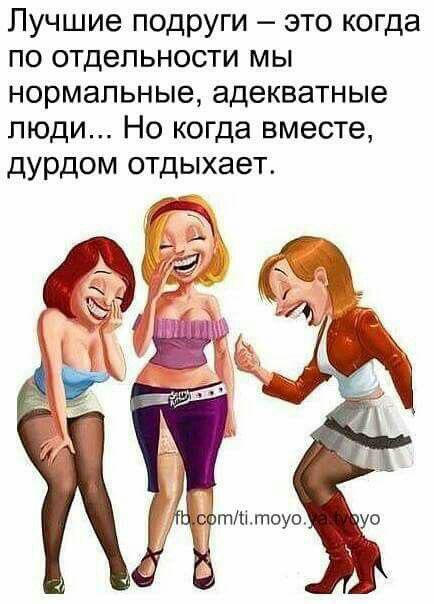 Лучшие подруги это когда по отдельности мы нормальные адекватные люди Но когда вместе дурдом отдыхает