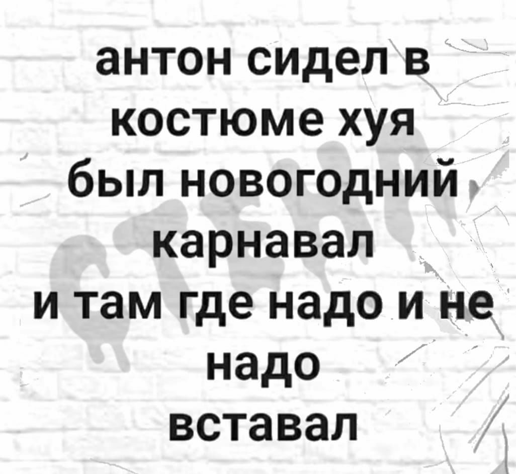 антон сидел в костюме хуя был новогодний карнавал и там где надо и не надо вставал