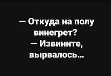 Откуда на полу винегрет Извините вырвалось