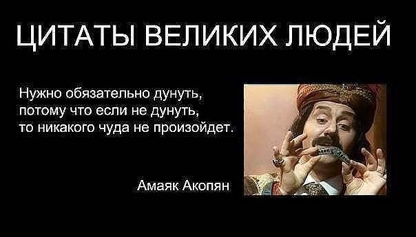 ЦИТАТЫ ВЕЛИКИХ ЛЮДЕЙ Нужно обязательно дунуть потому что если не дунуть ТО никакого чуда не произойдет Амаяк Акопян