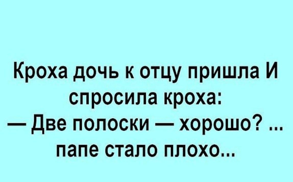 Кроха дочь к отцу пришла И спросила кроха две полоски хорошо папе стало плохо