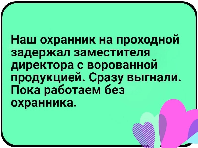 Наш охранник на проходной задержал заместителя директора с ворованнои продукцией Сразу выгнали Пока работаем без охранника
