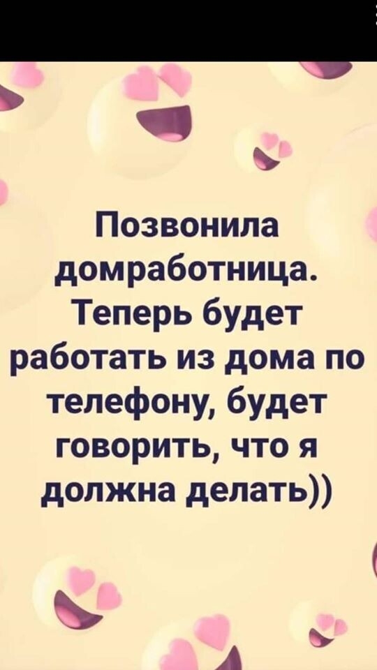 ч Позвонила домработница Теперь будет работать из дома по телефону будет говорить что я должна делать Ь