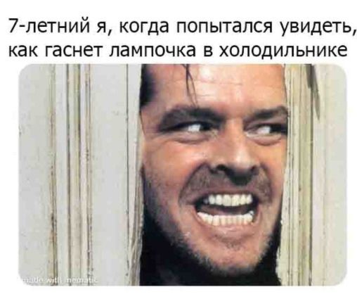 7летний я когда попытался увидеть как гаснет лампочка в холодильнике