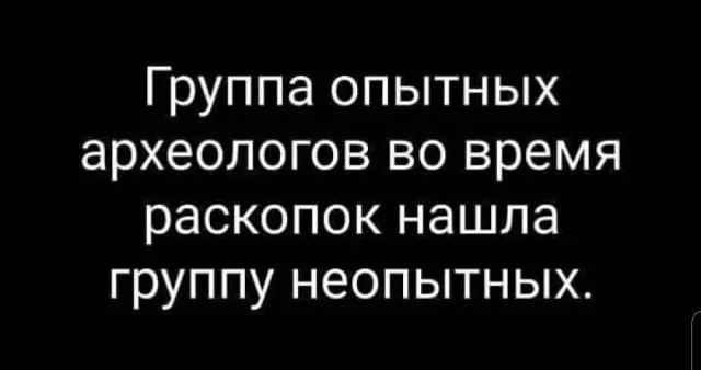 Группа опытных археологов во время раскопок нашла группу неопытных