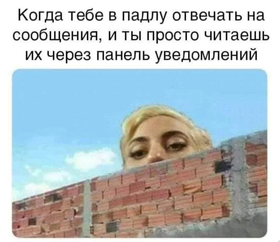 Когда тебе в падлу отвечать на сообщения и ты просто читаешь их через панель уведомлений
