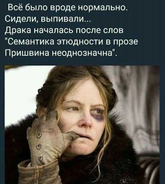 Всё было вроде нормально Сидели выпивали драка началась после слов Семантика этюдности в прозе Пришвина неоднозначна