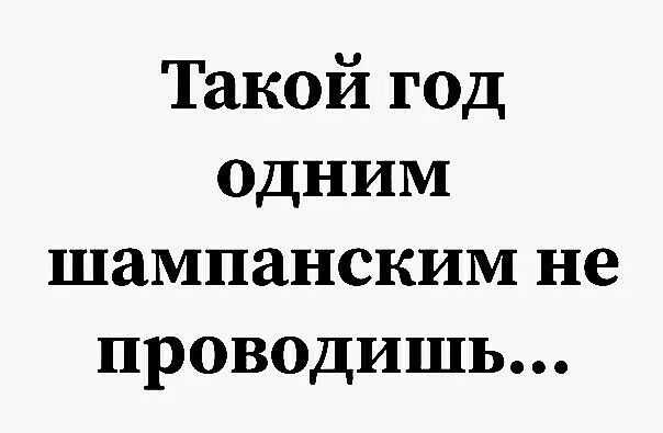 Такой год ОДНИМ шампанским не проводишь